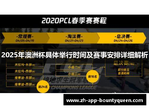 2025年澳洲杯具体举行时间及赛事安排详细解析 2025年澳洲杯具体举行时间及赛事安排详细解析